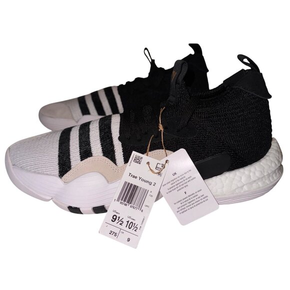 Mens Sneakers Size 9.5 Adidas Trae Young 2.0 Basketball Knit Upper Black/White main image 12